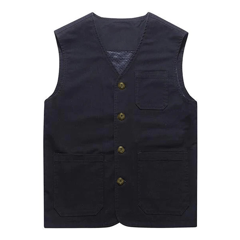 Men's Casual Solid Color V-Neck Thin Vest 21460241M