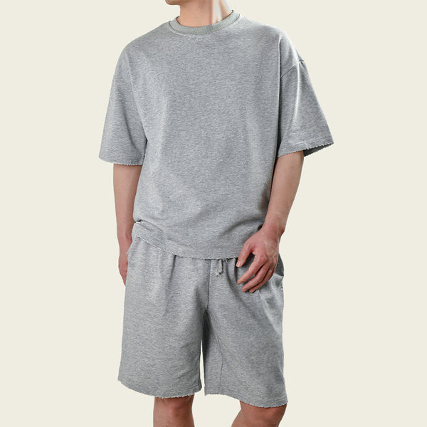 Men's Fashion Loose Short Sleeve T-shirt and Shorts Set 02514856Z