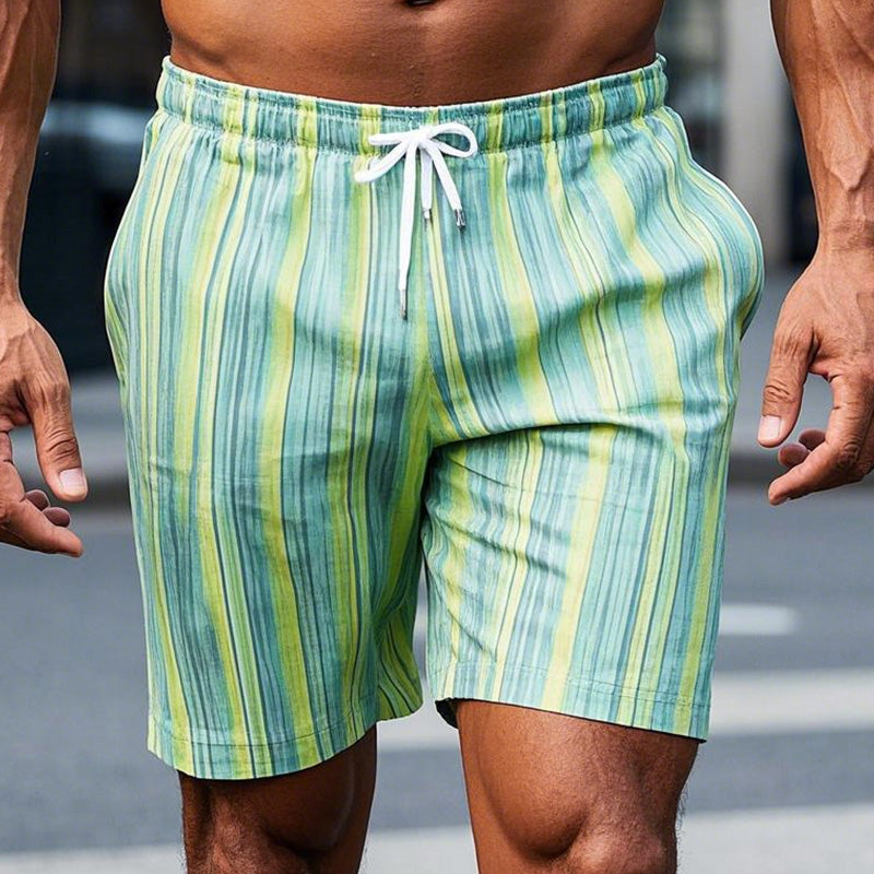 Uformelle shorts med stripetrykt for menn 42236867P