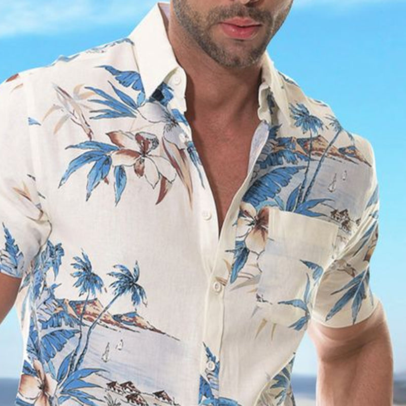 Men's Casual Hawaiian Lapel Beach Shirt 05708908TO