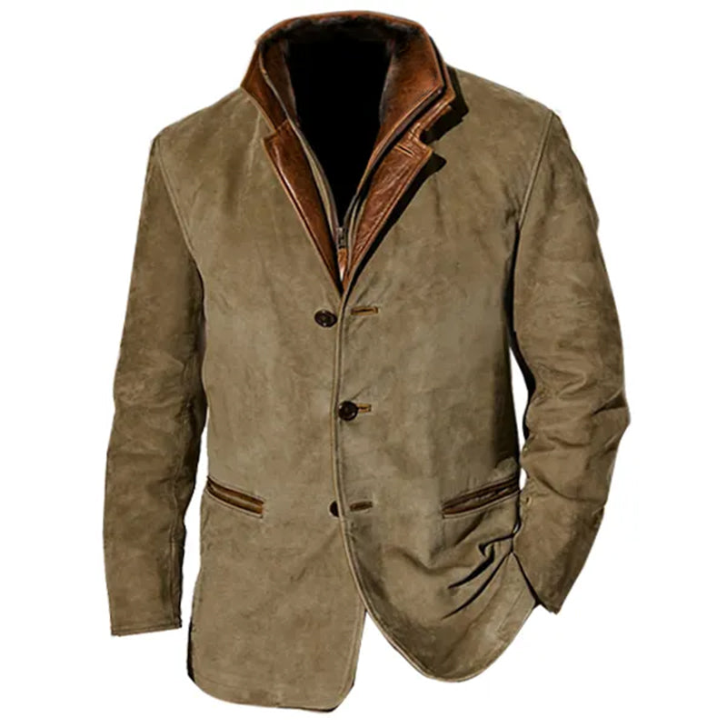 【24-hour shipping】Men's Autumn Vintage Buckskin Jacket 83271229YJ