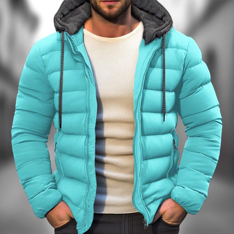 Men's Casual Hooded Long Sleeve Zipper Padded Jacket 03445570M