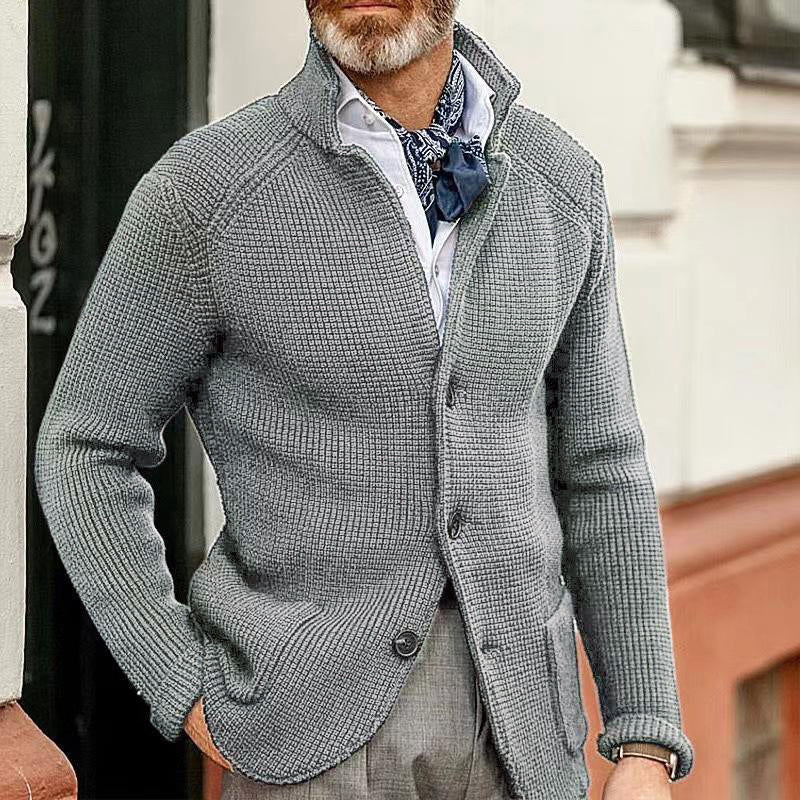 【Spedizione in 24 ore】Blazer casual da uomo in maglia con colletto alla coreana 65688948M