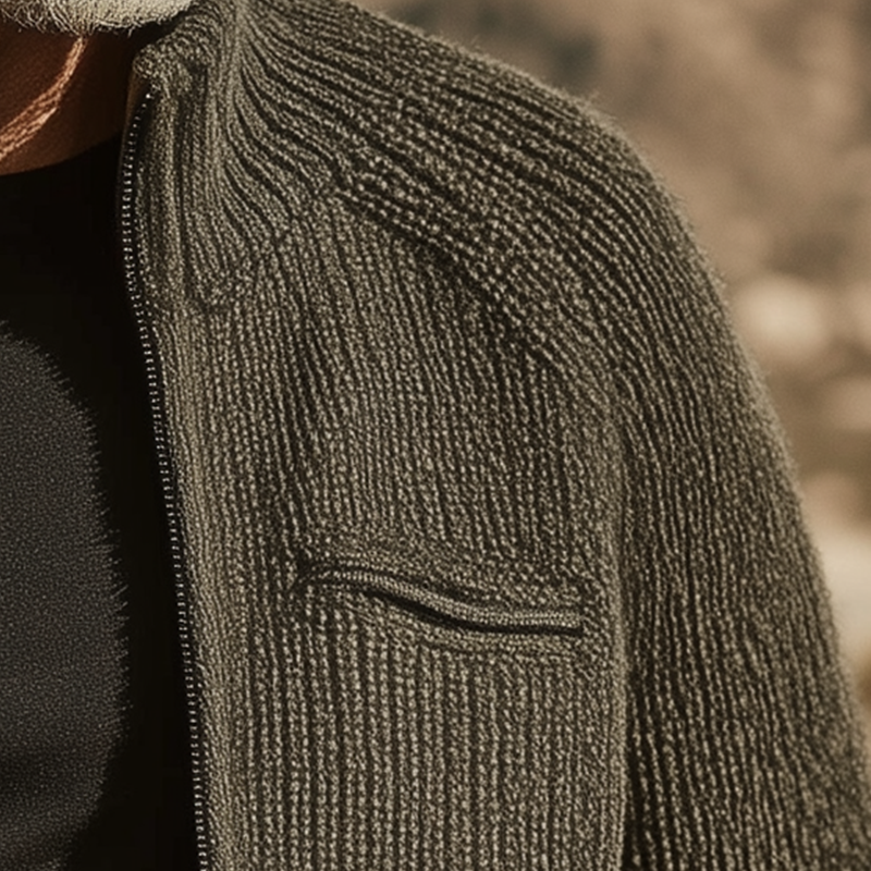 Men's Autumn And Winter Fashion Stand Collar Knitted Zipper Cardigan MTA1192I2P