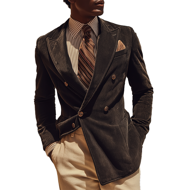 Men's Vintage Elegant Faux Suede X-Shaped Blazer MTA0251I6P