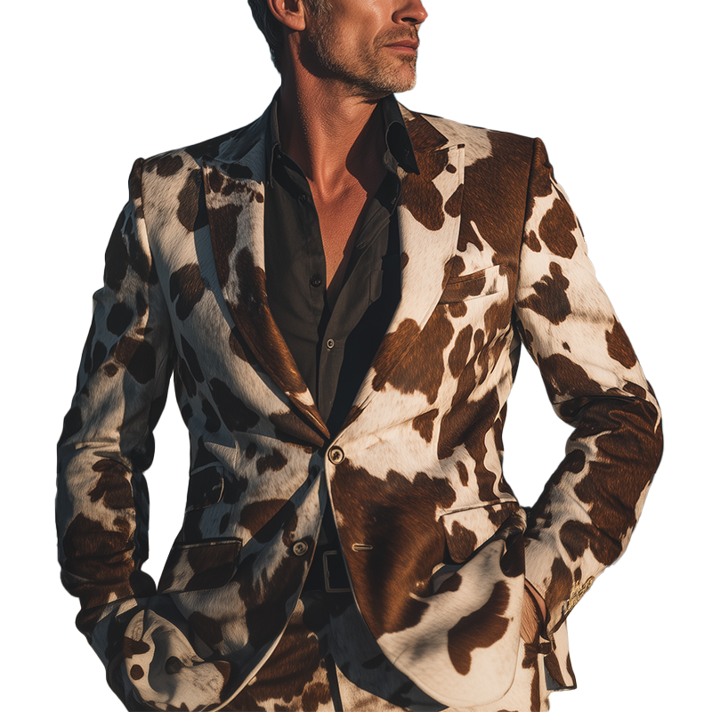 Men's Vintage Cow Print Blazer MTA1541H4P