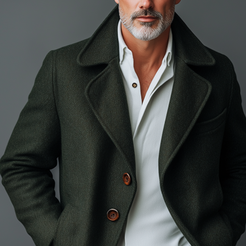 Men's Retro Casual Tweed Single-Breasted Overcoat MTA3063J4TO