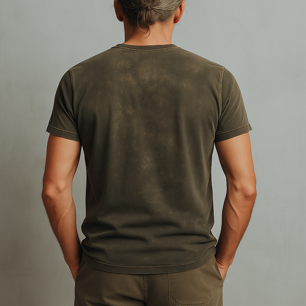 Men's Summer Fashion Star Print Distressed Cotton Blend Short-Sleeved T-Shirt MTA0386G1P