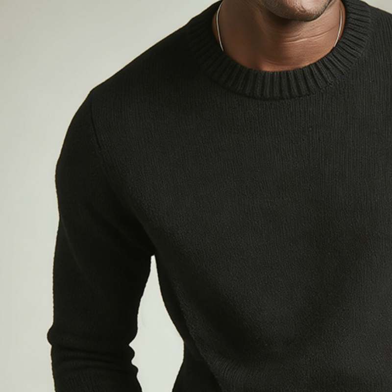 Men's Retro Casual Solid Color Knit Crew Neck Sweater MTZ1438A4TO