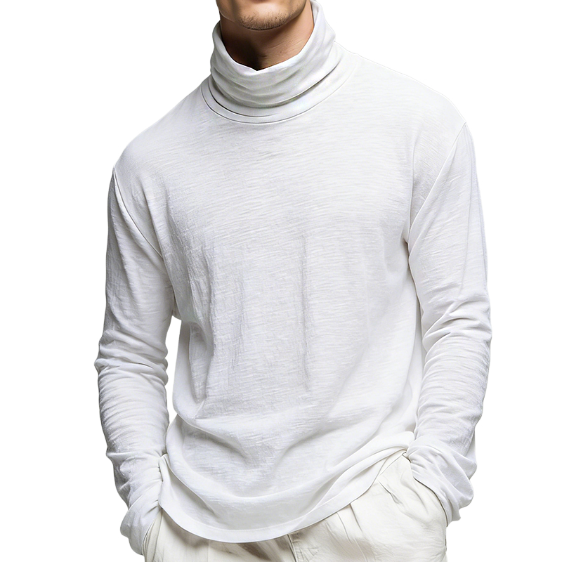 Men's Retro Casual High-Neck Long-Sleeve T-Shirt MTZ0565B3TO
