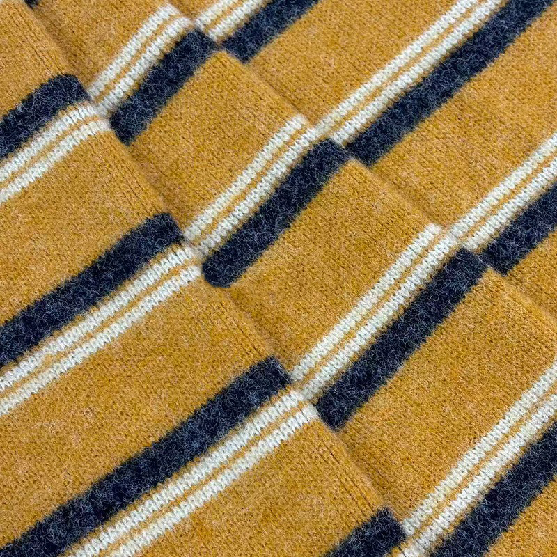 Men's Casual Striped Jacquard Knit V-Neck Sweater MTA0186K3X