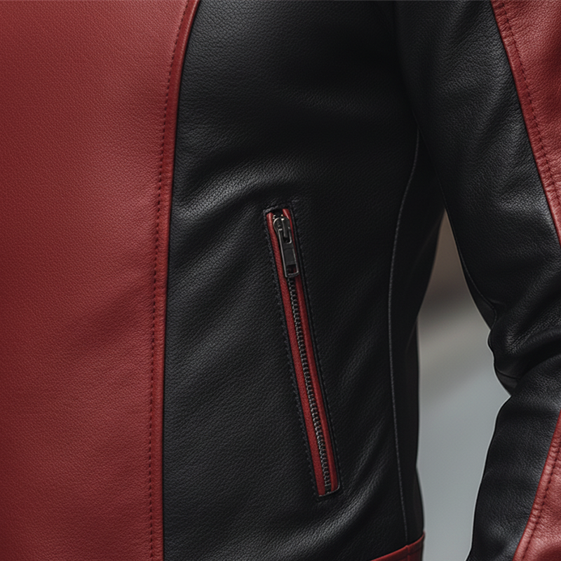 Men's Winter Retro Color Block PU Faux Leather Button Jacket MTA1045L2P