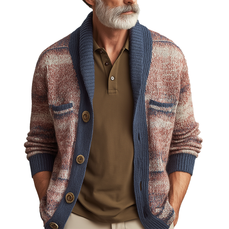 Men's Fall Fashion Gradient Knitted Cardigan MTA0874H3P