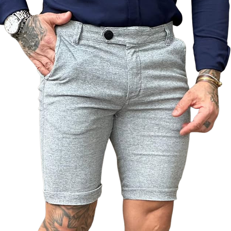 Men'S Cozy Cotton Buttons Waist Casual Shorts MTA0862E5Z