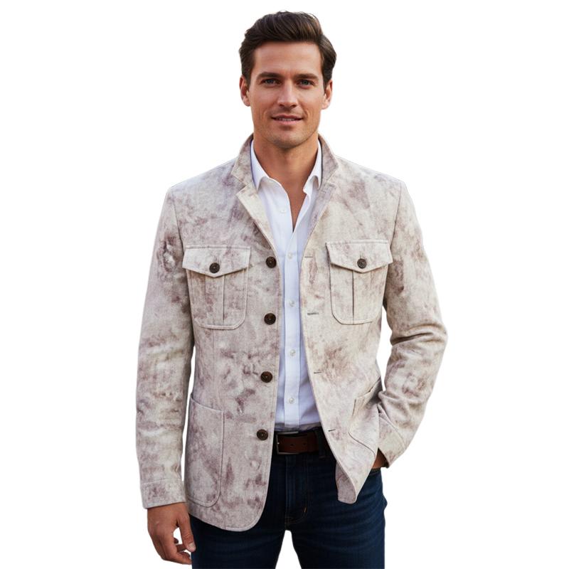 Men's Vintage Elegant Suede Button-Up Jacket MTA1595I4U