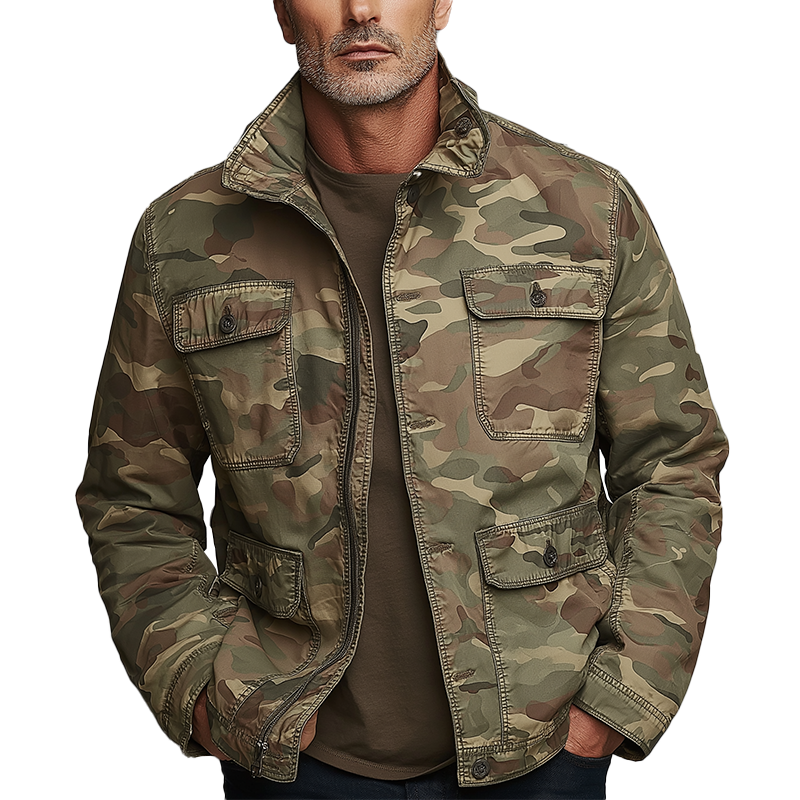 Men's Vintage Washed Camouflage Jacket MTA0555H1P
