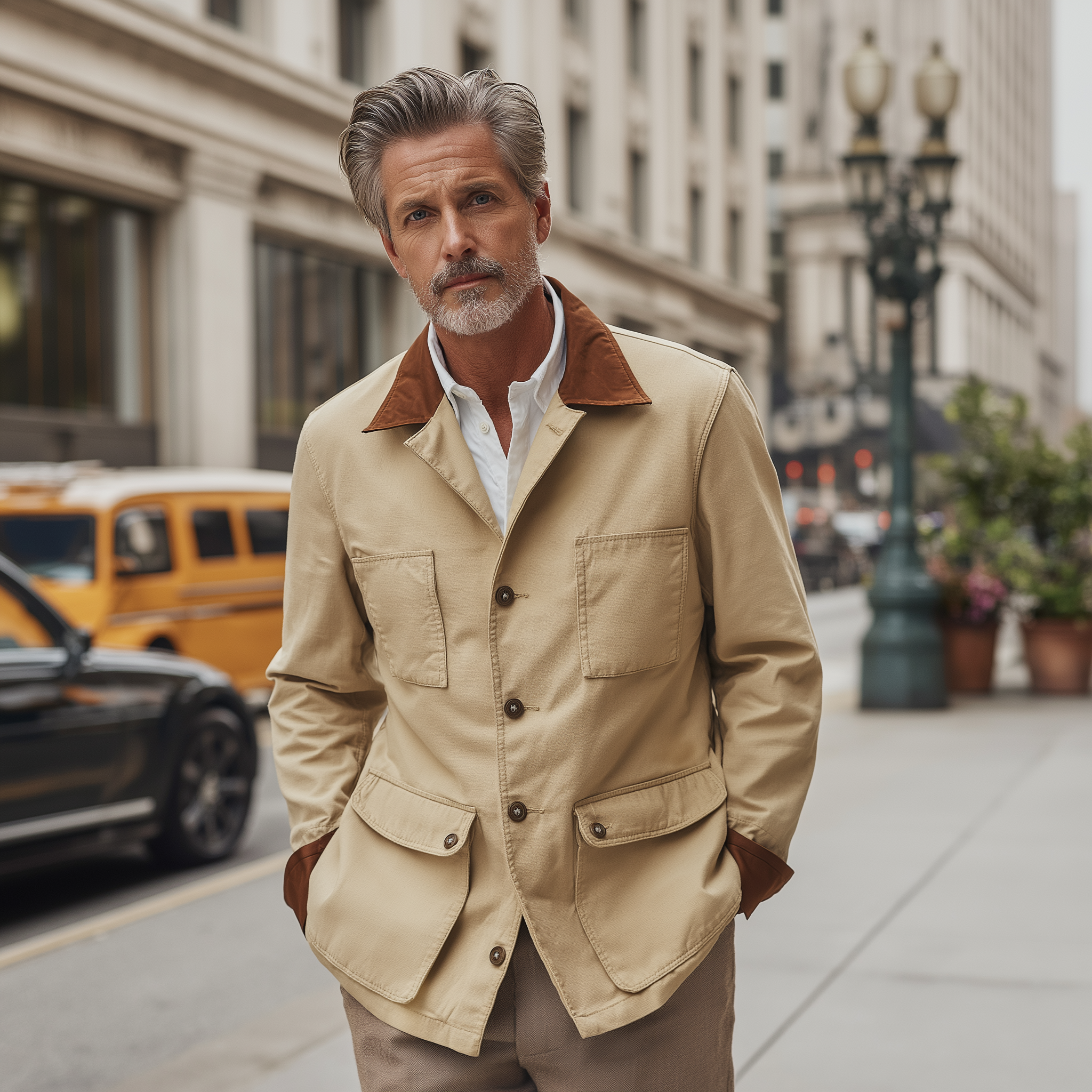 Men's Retro Simple Long Sleeve Jacket MTA0135H9P