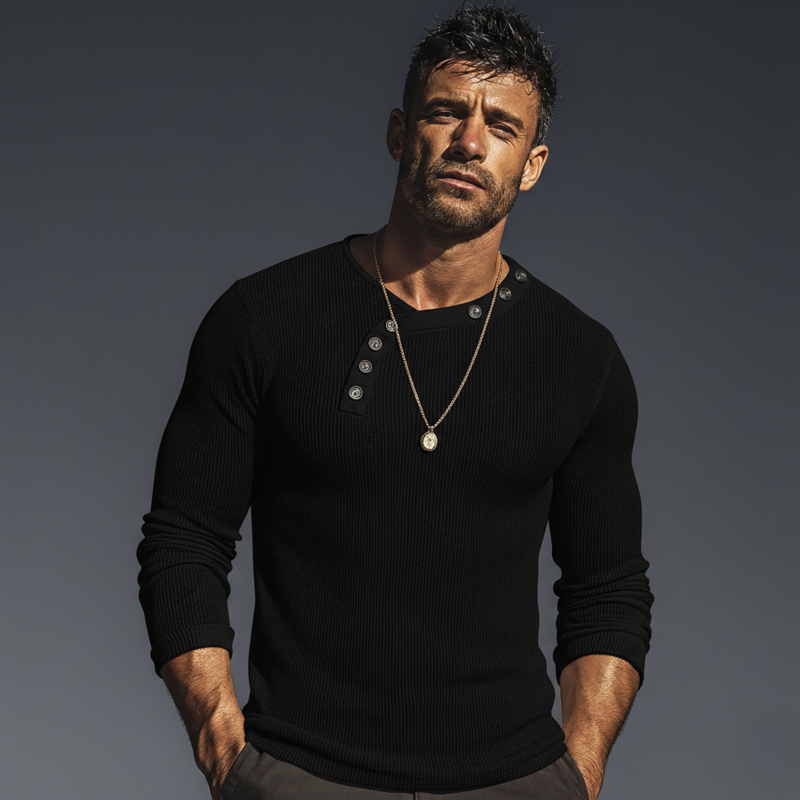 Men's Urban Design High-stretch Slim-fit Long-sleeved T-shirt MTZ0643B2U