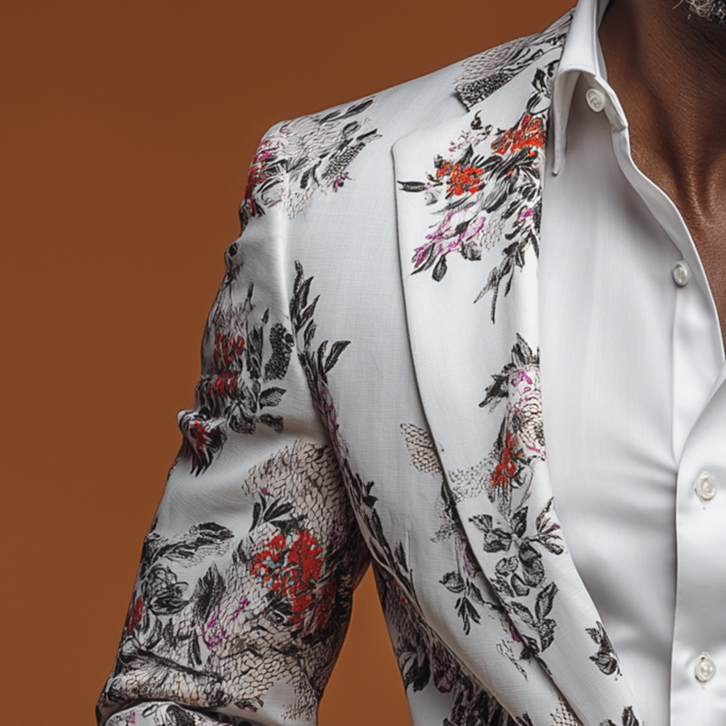 Men's Fashion Printed Polyester Blend Blazer MTA1860H7P
