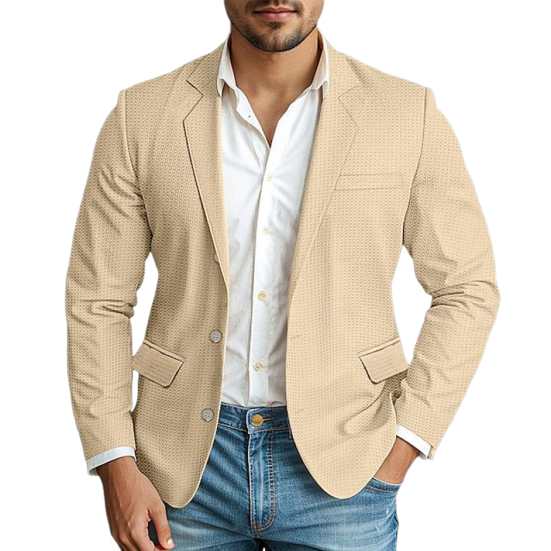 Klassisk Uformell Slim Fit enkeltspent vaffelblazer for menn 92532629K