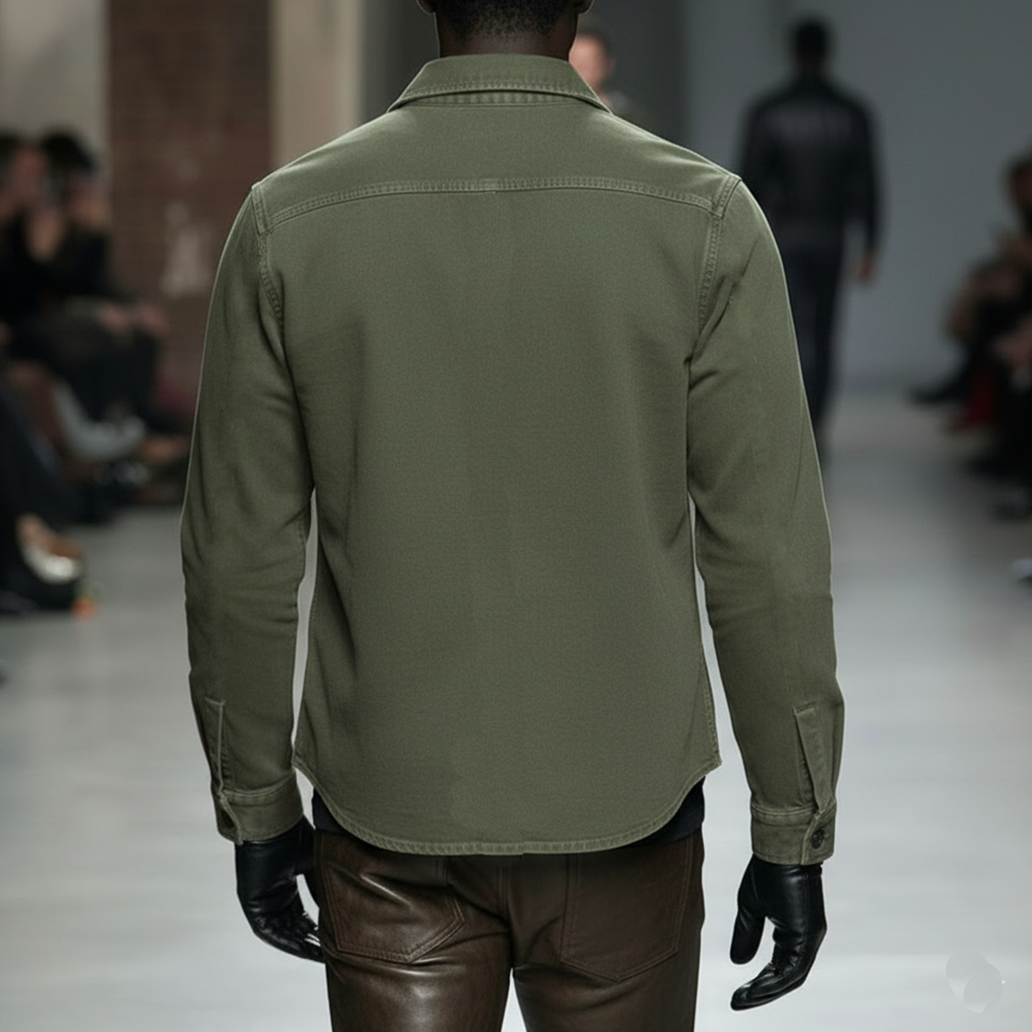 Men's Classic Casual Washed Cotton Blend Long-sleeved Shirt MTA3076L1K