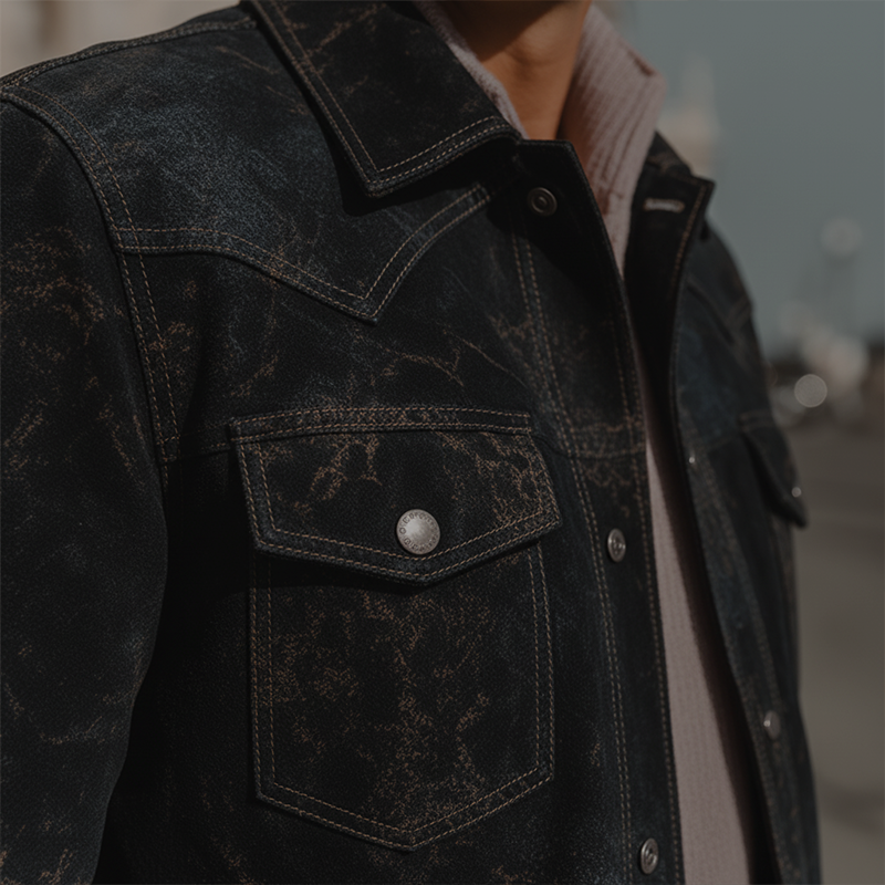 Men's Autumn And Winter Retro Pattern Faux Suede Jacket MTA1506I9P