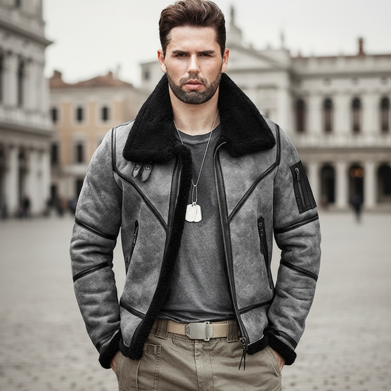 Men's Classic Warm Fleece-lined Zip-up Jacket MTA2532I7U