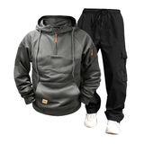 Men's Casual Solid Color Hooded Sweatshirt and Pants Set 54142080Y