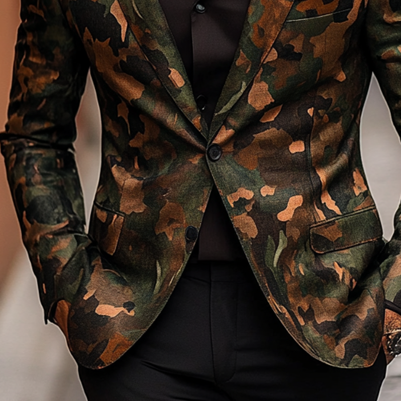 Men's Retro Camouflage Print Casual Blazer MTA0845I0X