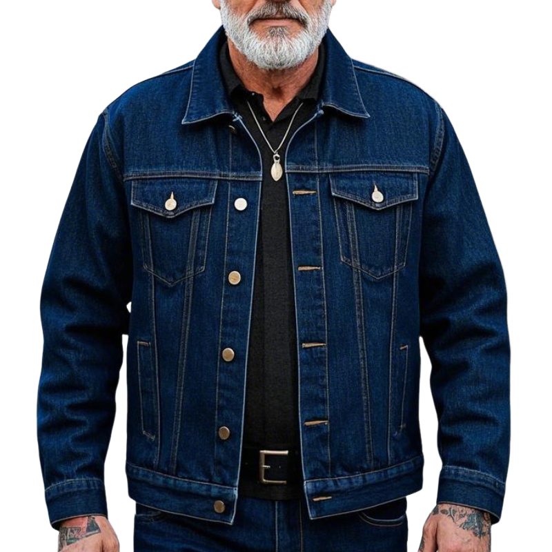 Men's Classic Casual Lapel Denim Jacket 93530252F