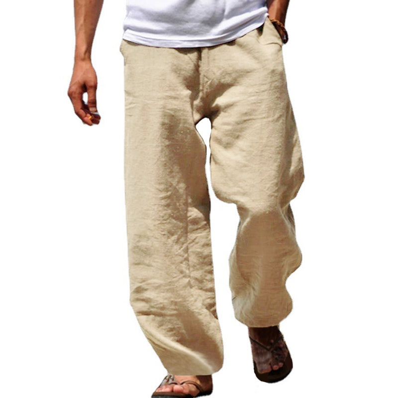 Men's Casual Solid Color Loose Straight-Leg Pants 32296041Y