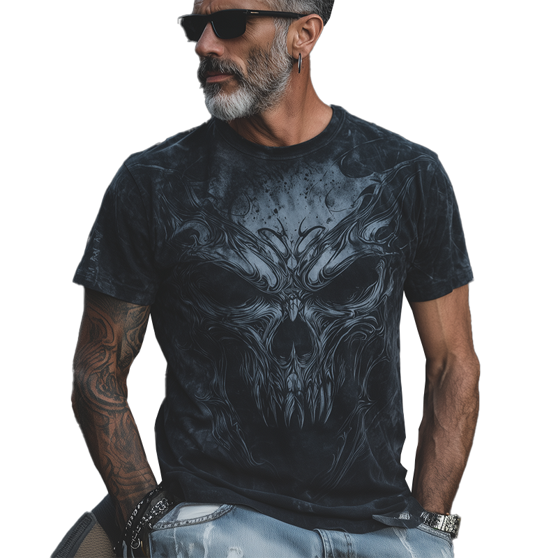 Men's Summer Fashion Street Print Polyester Blend Short-Sleeved T-Shirt MTA0390G0P