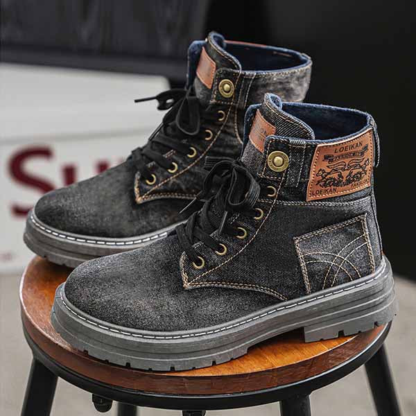 MEN'S TRENDY DENIM STYLE HIGH-TOP BOOTS MTA1880G8I