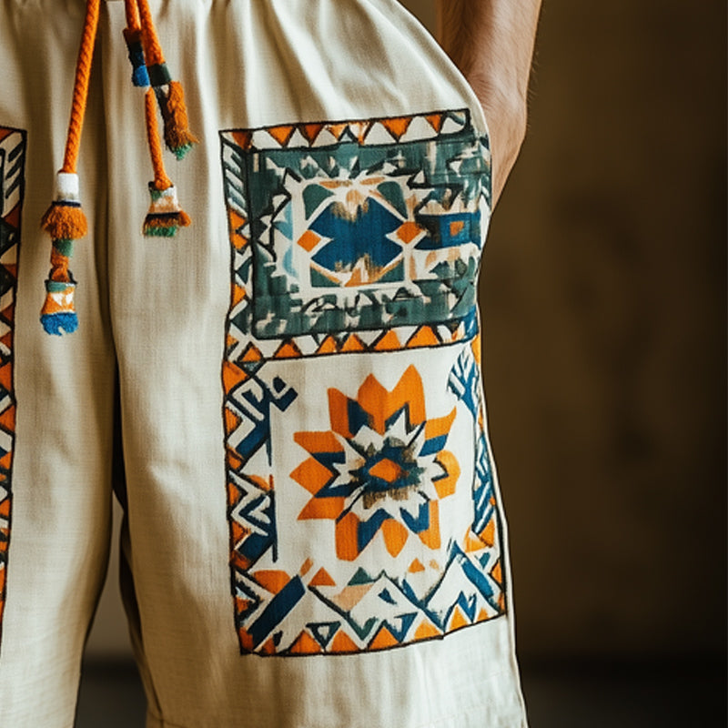 Men's Summer Navajo Style Geometric Print Shorts MTA0991E3U