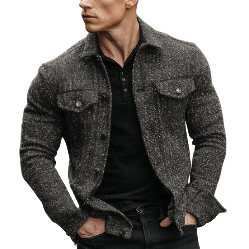 Men's Blend Lapel Single-breasted Jacket MTA0709H1X