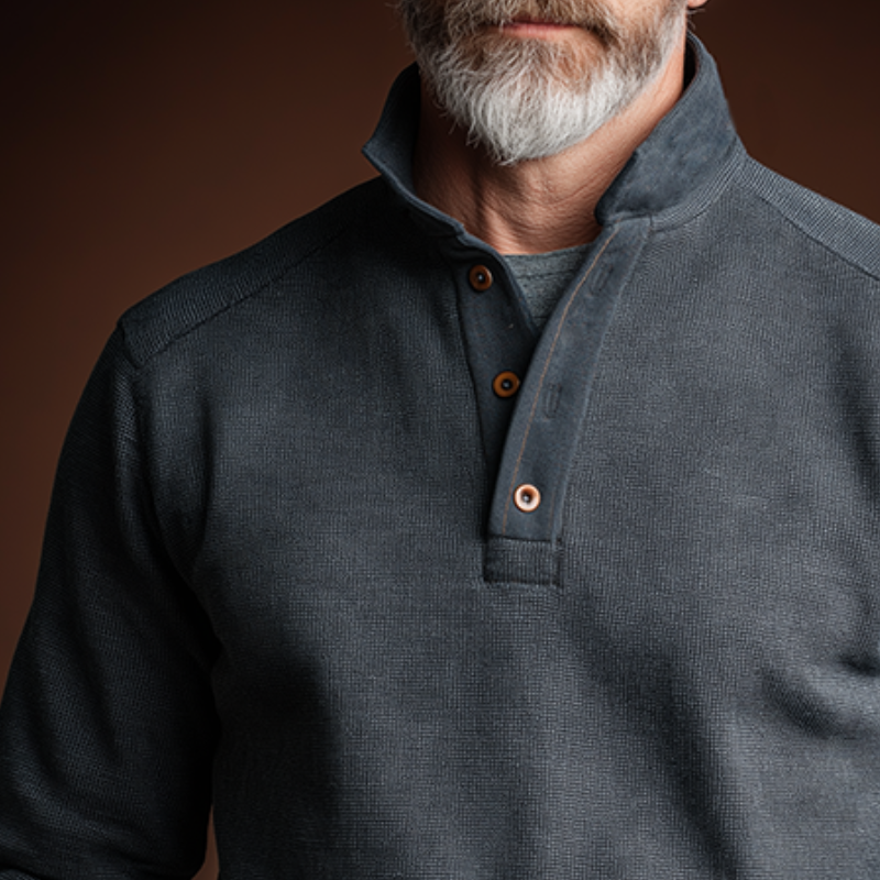 Men's Retro Casual Stand Collar Button Sweatshirt MTA3092H3TO