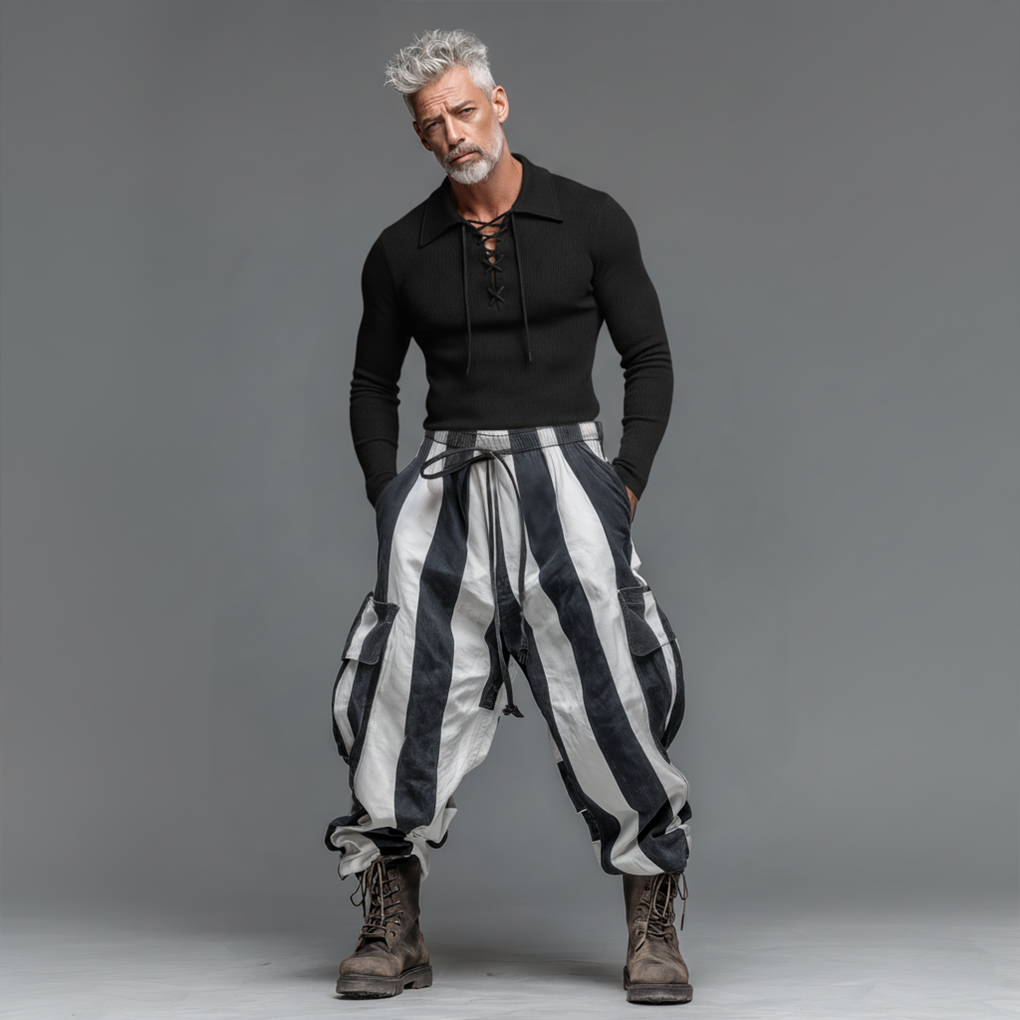 Men's Classic Casual Knitted Slim Fit Long-Sleeve Polo Collar Sweater MTA2910J3K