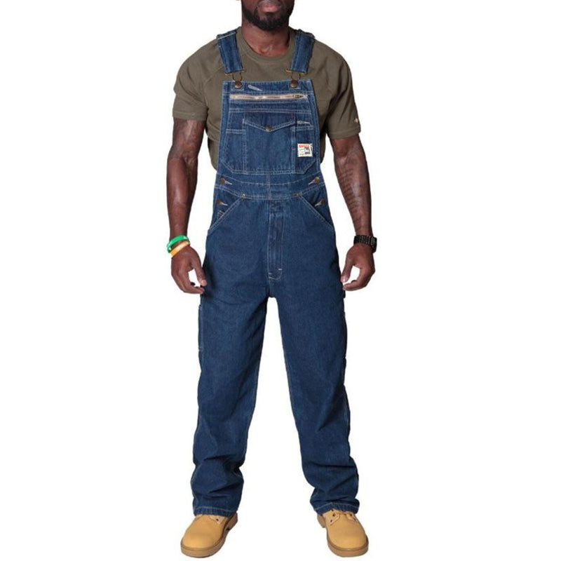 Men's Vintage Multi Pocket Denim Cargo Overalls 25167793Y