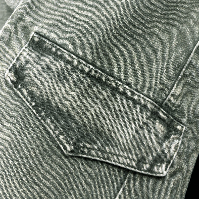 Distressed denimjakke for menn 82240840U