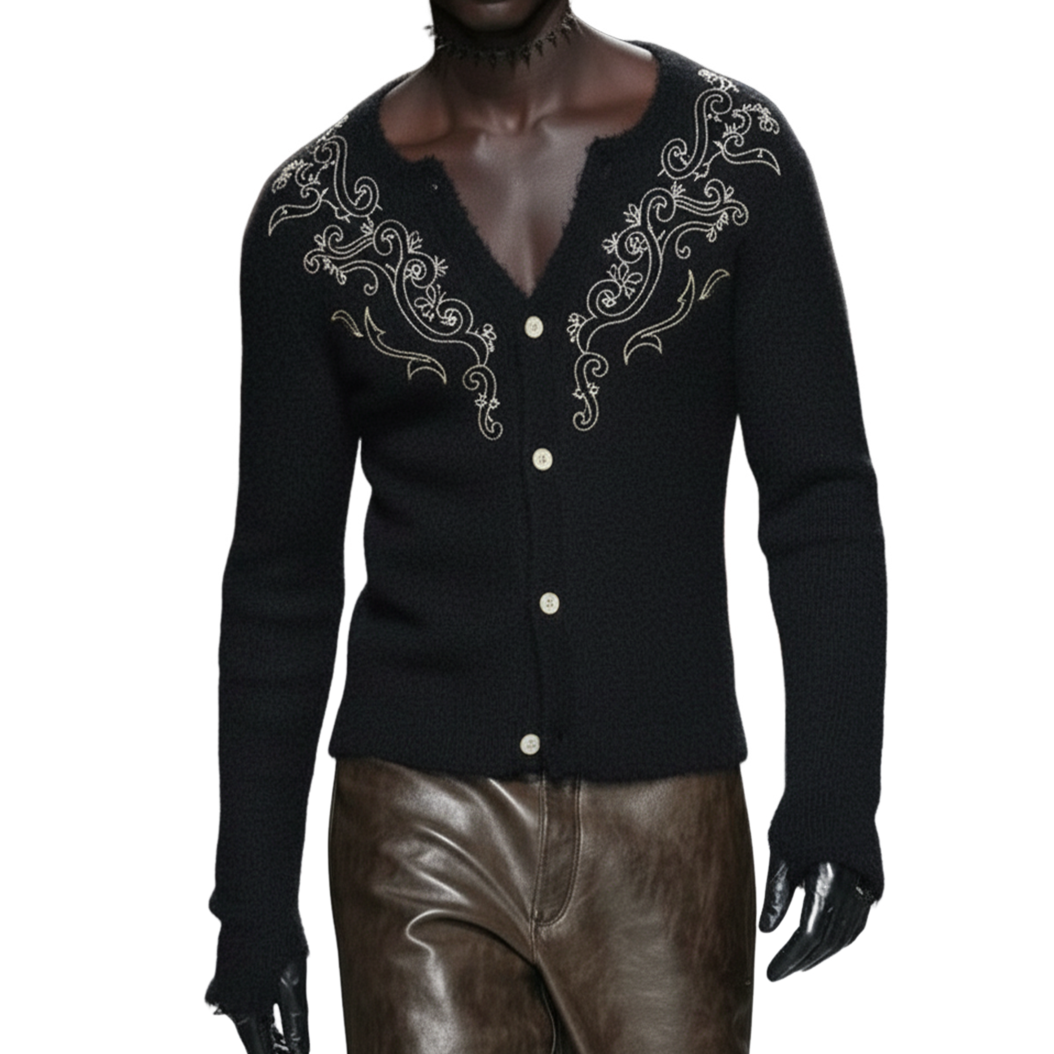 Men's Classic Vintage Embroidered Knit Cardigan MTA0522L3K