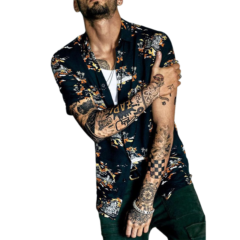 Men's Resort Print Short Sleeve Shirt MTA0852G0X