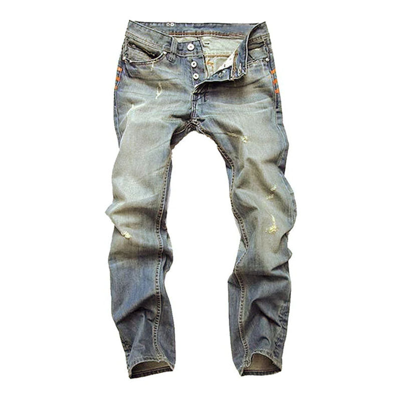 Lässige verwaschene Skinny Jeans mit Distressed-Taschen für Herren 74546419M