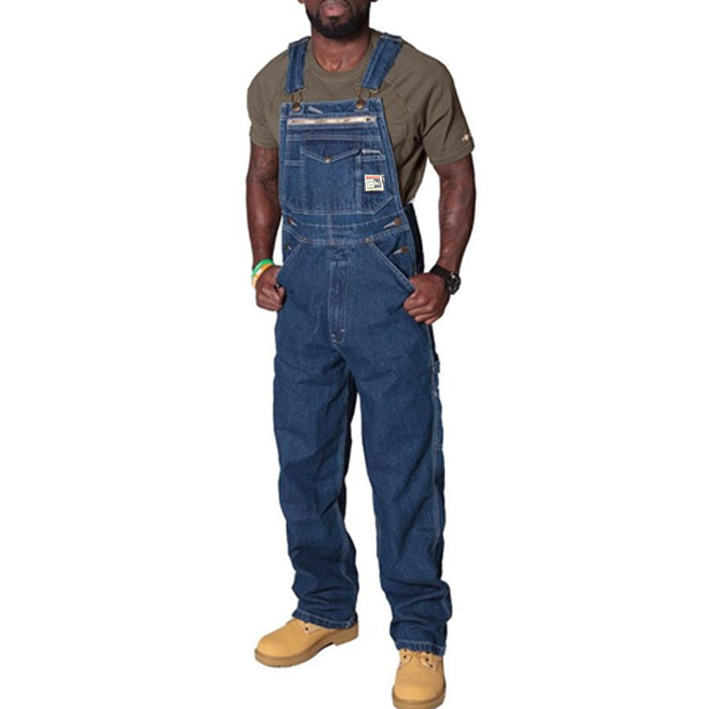 Men's Vintage Multi Pocket Denim Cargo Overalls 25167793Y