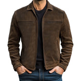 Men's Zipper Leather Jacket 98679789U