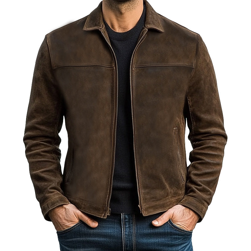 Men's Zipper Leather Jacket 98679789U