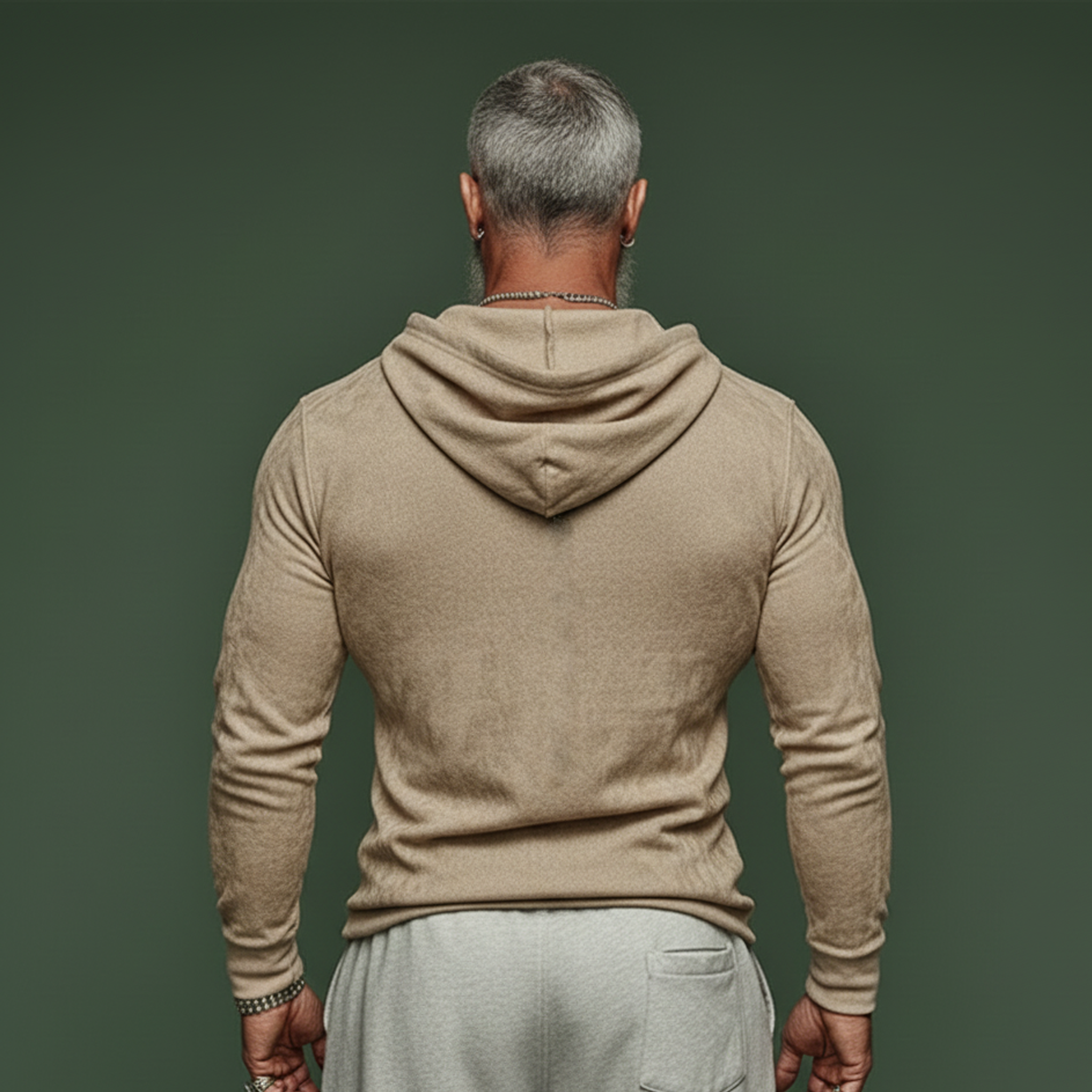 Men's Classic Casual Faux Suede Hooded Henley Neck Long-sleeved T-shirt MTZ0443A2K