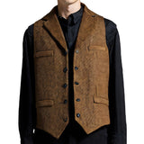 Men's Vintage Tweed Single Breasted Lapel Vest 73903470X