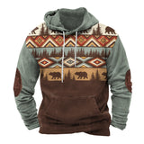 Men's Retro Print Street Hoodie 19511736U