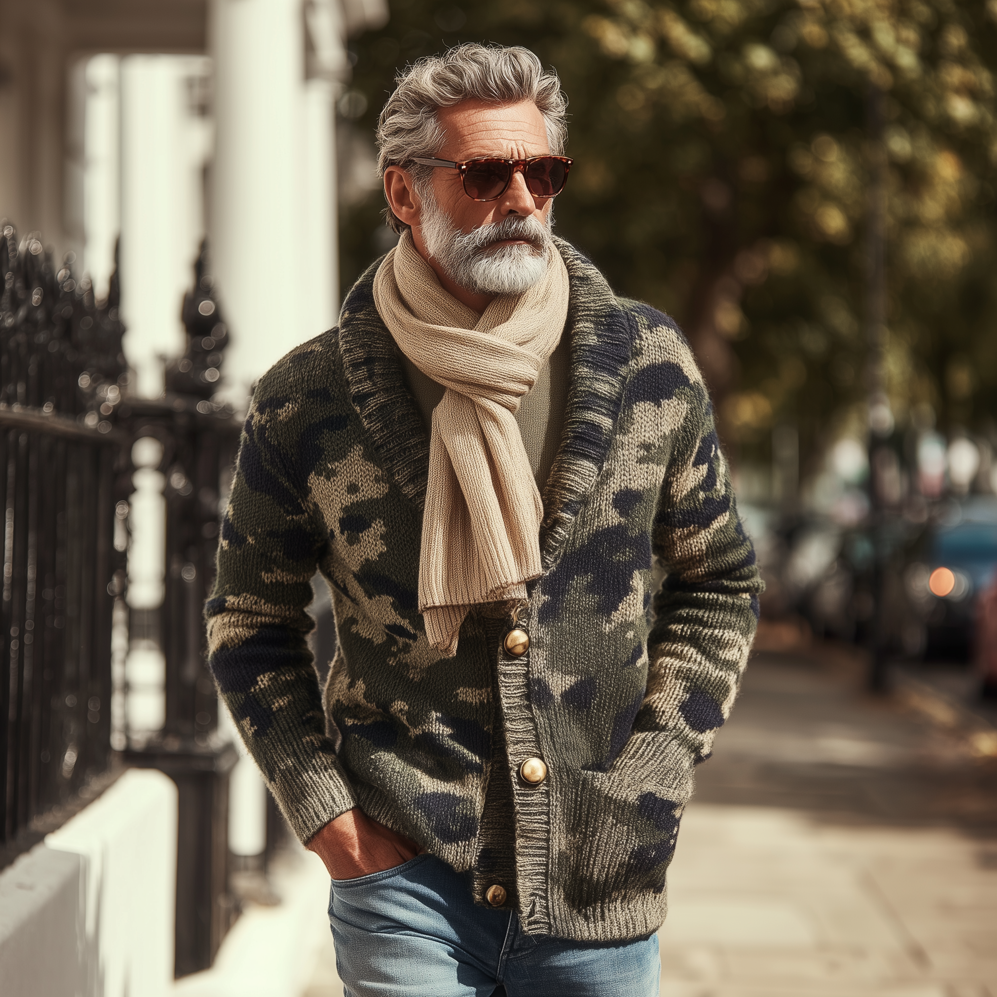 Men's Vintage Camouflage Knit Cardigan MTA0764H7P
