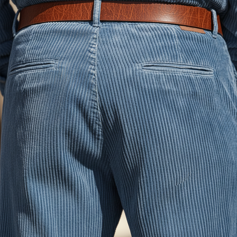 Men's Retro Glossy Corduroy Casual Trousers MTA1063K7P
